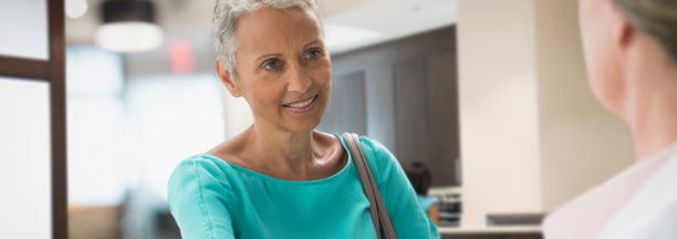 Woman at medical office 