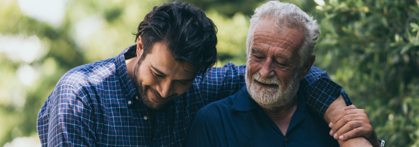Father and son take a walk