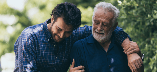 Father and son take a walk